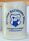 Vintage Sinner Ratsherrn German Bier Beer Mug Stoneware 0.5 L