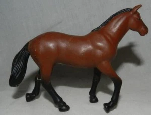 Figura de caballo de semental Funrise 1988 marrón y negro de 3-1/4" vintage - Imagen 1 de 2