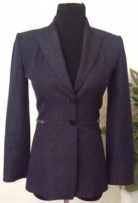 Женская блейзерная куртка Vertigo Paris из денима древесный уголь смесь полиэстера размер XS б/у в отличном состоянии. - Изображение 1 из 4