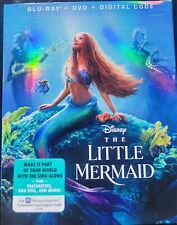 The Little Mermaid 2023 (Blu-Ray + DVD+ Digital Code) w/ Slipcover- New, Sealed