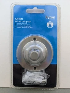 Byron Illuminated 4260BN Wired Bell Button Push - Brushed Nickel - Picture 1 of 3