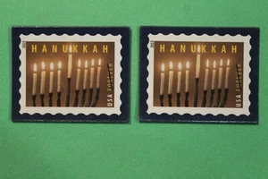 (2 Juego) USPS SELLO IMÁN HANUKKAH / EE. UU. FOREVER / 2013 / #4824 menorá - Imagen 1 de 1