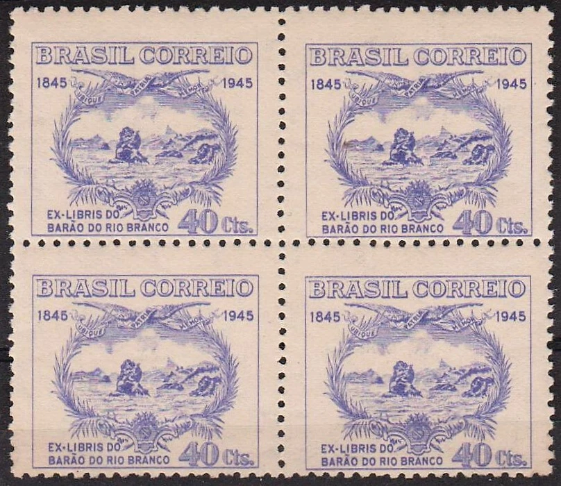 BRAZIL 1945 The 100th Anniversary of the Birth of Jose Mar - MNH block of stamps - Image 1 of 1