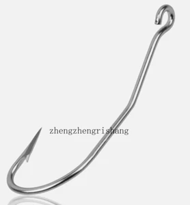 50Pcs 31022 Stainless Steel Eel Hooks Kirbed Bent Shank Jig Worm Hooks 5/0-12/0# - Picture 1 of 17