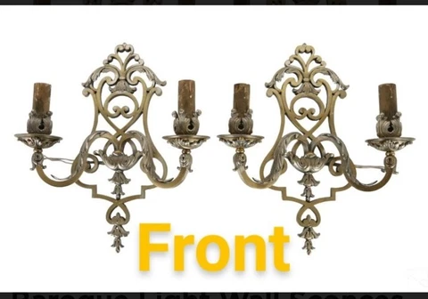 French Bronze Feathered Baroque Light Wall Sconce Cover