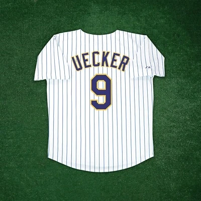 Camiseta deportiva para hombre Bob Uecker Milwaukee Brewers Home blanca Cooperstown Foto 1 de 4
