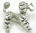 Posing Poodle Vintage Silvertone Pin Dog Pooch Brooch Textured 1?