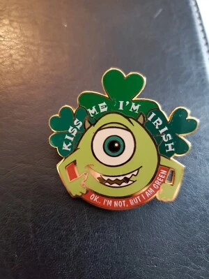 2003 Disney Pin - Monsters Inc Mike - Kiss Me I'm Irish HTF - Image 1 of 2