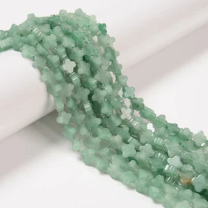 Natural Green Aventurine Four Leaf Clover Shape Beads Size 8mm 15.5'' Strand - Picture 1 of 3