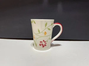 Pier 1 Floral / Flowers Hand Painted Stoneware Mug / Cup - Picture 1 of 8