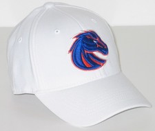 BOISE STATE BRONCOS BSU TOW WHITE PREMIUM FLEX FIT 1-FIT FITTED HAT/CAP M/L NEW