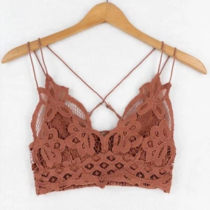 Free People Adella Bralette Size Small Brown Copper Lace - Picture 1 of 7