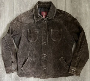 Chaqueta con botones Eddie Bauer marrón auténtica de gamuza Seattle Petite XL para mujer - Imagen 1 de 11