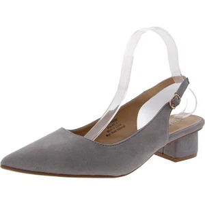 Journee Collection Womens BHFO Gray Slingback Heels 9 Wide (C,D,W) 1616 - Picture 1 of 2