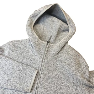 LL Bean Women's Sweater Knit Full Zip Hooded Coat Jacket Light Gray Size S - Picture 1 of 9