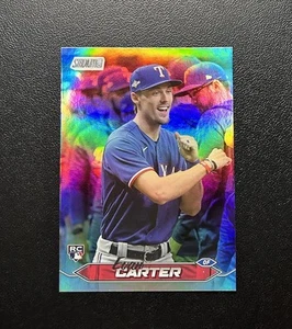 2024 Topps Stadium Club Evan Carter Rainbow Foilboard Rookie 25/25 #208 - Imagen 1 de 6