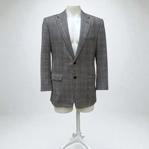 Hickey Freeman Suit Jacket Sport Coat 40R Madison Worsted Wool Silk Houndstooth - Picture 1 of 16