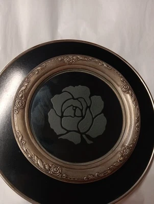 Plato pequeño vintage RARO Oneida Heirloom DAMASK ROSE plata esterlina VIDRIO Foto 1 de 4