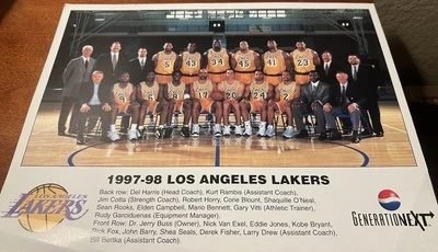 FOTO DE EQUIPO BRYANT O'NEAL de colección original 1997 1998 Los Angeles Lakers 8,5x11 Foto 1 de 4