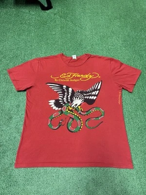 Ed Hardy Eagle Snake Shirt Size 2XL Red American Tattoo Grunge Skate Y2K MARKED - Image 1 of 4