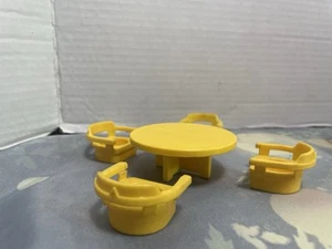 Vintage Fisher Price Little People Yellow Kitchen Table & 4 chairs - Picture 1 of 5