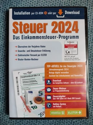 Aldi Steuer 2024 NEU  Software CD Rom Einkommensteuer Steuererklärung - Bild 1 von 2
