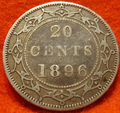 1896 ~ Newfoundland Silver 20¢ ~Choice VF~Very Low Mintage 125,000  - Image 1 of 2