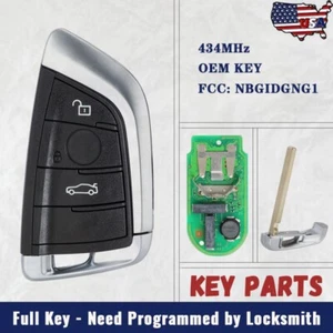 OEM Remote Smart Key Fob 3 Button 434MHz for BMW 2 5 Series X5 X6 NBGIDGNG1 - Picture 1 of 4