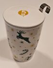 Adagio Porcelain Cup & Infuser - Double Walled, Holiday Themed, White and Green