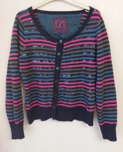Women’s Jasper Conran Multicoloured striped cardigan Size 16 70% Lambswool - Picture 1 of 4