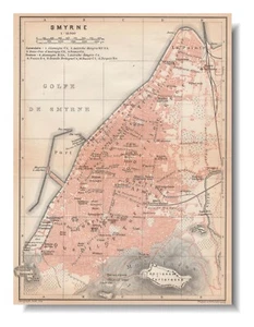 IZMIR İzmir SMYRNA 1911 Original map TURKEY Türkiye - Picture 1 of 11