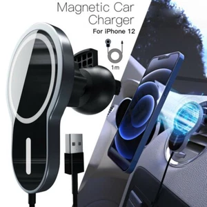 15W Mag Safe Car Vent Mount Magnetic Wireless Charger For iPhone 12 Pro Max Mini - Picture 1 of 8