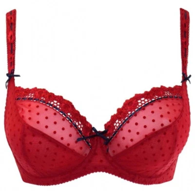 Curvy Kate Princess Cranberry Red Bra Underwired Balcony No padding Sheer CK6001 - Image 1 of 3
