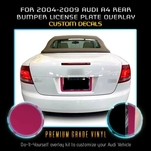 For 04-09 Audi A4 Rear Bumper License Plate Graphic Decal - Satin Metallic Vinyl - Picture 1 of 16