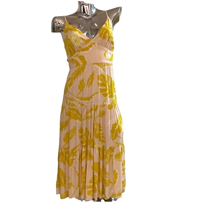 VTG Y2K Wild Fable Babydoll Midi Dress Size XS Yellow Floral Tiered Fairy Whimsy - Image 1 of 4