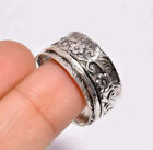 925 Sterling Silver Band&amp; Spinner Meditation Ring Handmade ring All Size-U-30