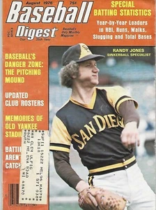 AUGUST 1976 BASEBALL DIGEST SAN DIEGO PADRES RANDY JONES LEAGUE LEADERS ROSTERS - Imagen 1 de 1