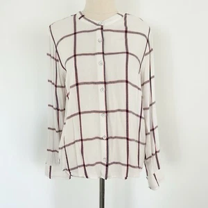 Splendid Long Sleeve Shirt White Blue Red Size Medium - Picture 1 of 4