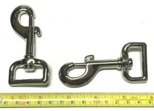 (2) Stck. aus Chrom drehbarer Federkarabinerhaken, 3" - Hundeleine, Geldbörse, Schlüsselanhänger etc. - Bild 1 von 3