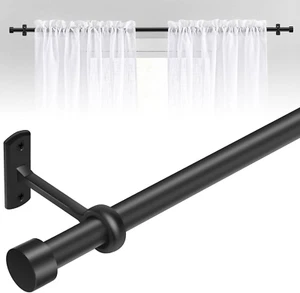 32 to 240 Extra Long Curtain Rods Heavy Duty Adjustable Outdoor Modern Black - Picture 1 of 12
