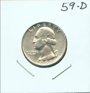 1959-D Washington Quarter CH/GEM BU (3G125) 90% ARGENTO - Foto 1 di 2