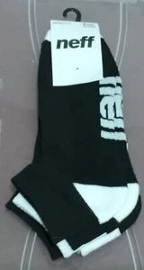 Neff No Show Socks 3-Pairs Men 6.5-12 Black White - Picture 1 of 4