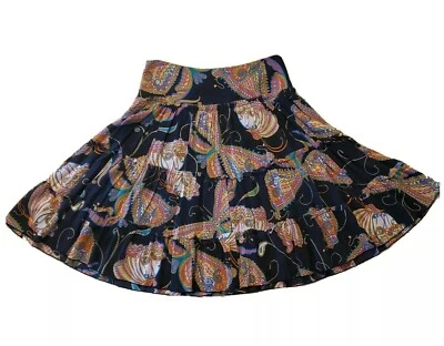 Falda en capas Trina Turk para mujer Boho Midi mezcla de seda cachemira estampado floral talla 6 Foto 1 de 4