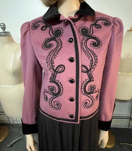 New In Bag J Peterman Embroidered Felted Wool Holiday Jacket Size 6 Bust 36 $348 - Picture 1 of 15