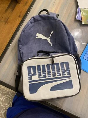 Original PUMA Paquete Combo Mochila Fiambrera para Niños Juego de 2 Piezas Cremallera Superior. Azul marino Foto 1 de 4