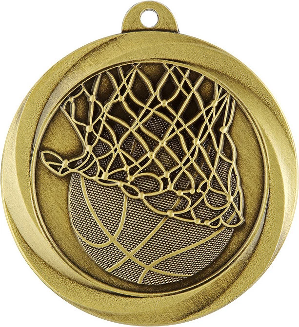 Basketball Medal 3D 50mm Antique Gold  Medal Engraved / Ribbon FREE - image 1 of 1