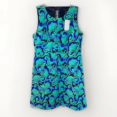 NUEVO J Crew Mujer Talla 8 Vineyard Jacquard Línea A Vestido Vaina Rayas Geométricas Foto 1 de 4