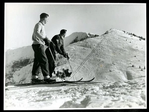 Vintage Foto 1. Infanteriedivision Skifahrer, Hochslegel Piste oben Predigtstuhl - Bild 1 von 2