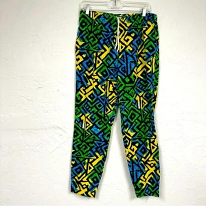 Vintage NK Box Jogginghose bunt gelb & blau 80er Jahre L Kordelzug Bund - Bild 1 von 9