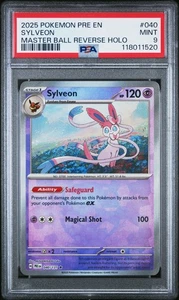 Sylveon #040 2025 Pokemon Pre En-Prismatic Evolutions PSA 9 Master Ball A - Picture 1 of 2